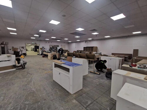 The booth building team